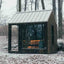 Modern and stylish pitched - roof sauna room, equipped with high - end red cedar, featuring a private space for far - infrared spa experience, along with control panel accessories.
