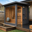 Outdoor - specific square sauna room, equipped with an electric furnace. It is suitable for post - exercise recovery and for the elderly. It is a full - spectrum sauna room.