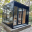 Modern - designed outdoor cube - shaped sauna room. It is a wooden dry - steam sauna room equipped with an electric furnace and can accommodate 4 people.