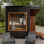 Outdoor luxury bathroom with a combination of shower and sauna, and a separate sauna room that can be equipped with a wood - burning stove.