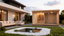 Outdoor large - scale integrated sauna room comes with a rain - proof canopy. It uses far - infrared spectrum heating. The whole sauna room for villa courtyards is made of solid wood and can be customized with non - standard dimensions.