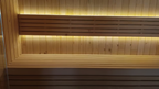 Multi - room irregularly shaped sauna. It features electric - furnace constant - temperature heating and can be custom - made in solid wood for both home courtyard and commercial use as an integrated unit.