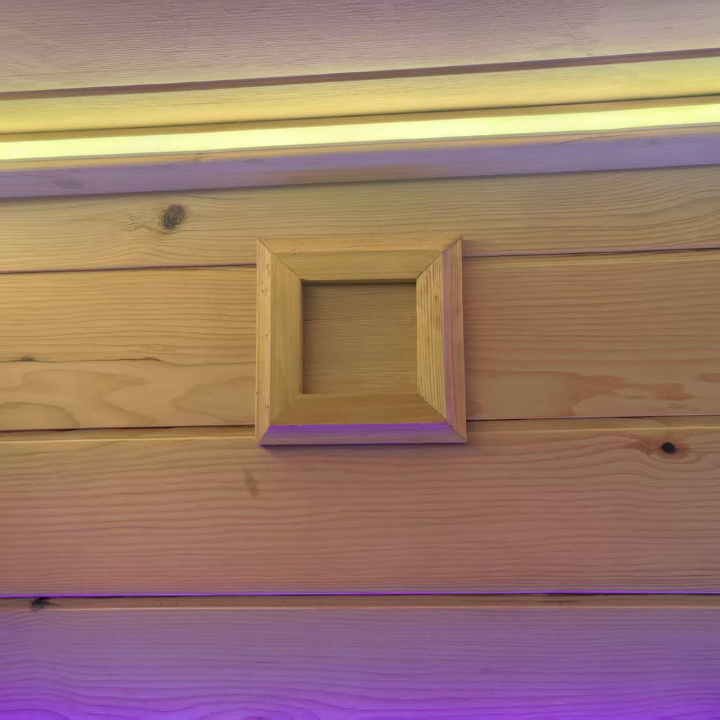 4 - 6 - person outdoor sauna heated by an electric furnace. It has a solid - wood square design and is suitable for use in gyms and villas.