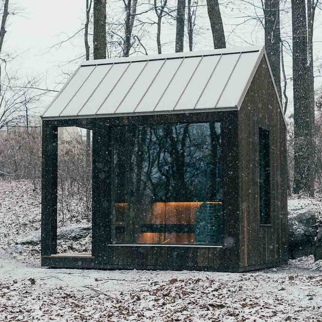 The Best Outdoor Triangular - peaked Sauna Room. A Modern - style Dry - steam Home Sauna Room Suitable for 4 - 6 People Hover Image