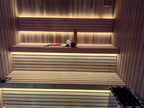 Custom - made square - shaped modern outdoor solid - wood water - cooled and electric - furnace - heated sauna for villa spas