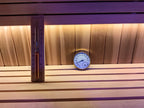 Custom - made square - shaped modern outdoor solid - wood water - cooled and electric - furnace - heated sauna for villa spas