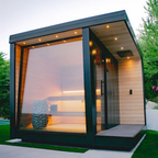 Cedar sauna wood outdoor solid - wood wet - steam square sauna room. It features European - style design, an intelligent control panel, and can accommodate 4 - 6 people.
