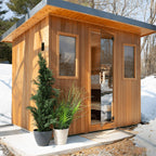 Outdoor Traditional Sauna - Dry - steam Outdoor Traditional Sauna. A large - sized square sauna for 4 people