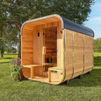Custom - made modern outdoor villa cube - shaped room with solid - wood water - cooled steam sauna and computer control panel, offered at factory - price
