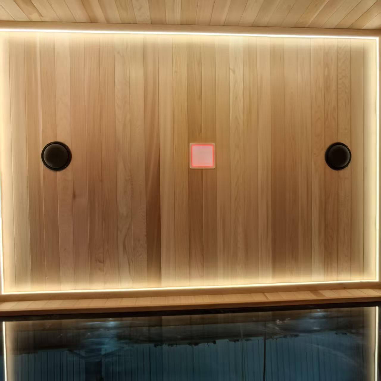 Multi - room zoned electric - furnace dry - steaming sauna house, equipped with an independent shower area and storage space. It can be custom - made for large - scale integration in courtyards and clubs as required.