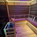 Outdoor courtyard square infrared sauna. An integrated sweat - steaming house in the open - air garden, which is waterproof and customizable in size.