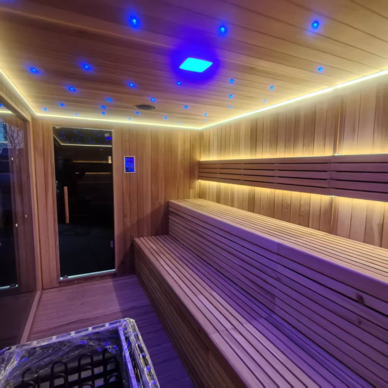 Large Connectable Multi-Room Electric Sauna, Indoor & Outdoor Courtyard Available, Factory Direct Custom Sizing