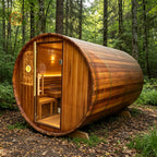 4 - 6 - person outdoor barrel - type sauna room, wooden barrel - type sauna room with electric stove。