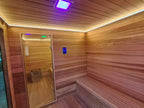 Large - scale outdoor traditional wooden sauna. A custom - made dry - heat garden sauna for 4 - 8 people, suitable for hotel spas.