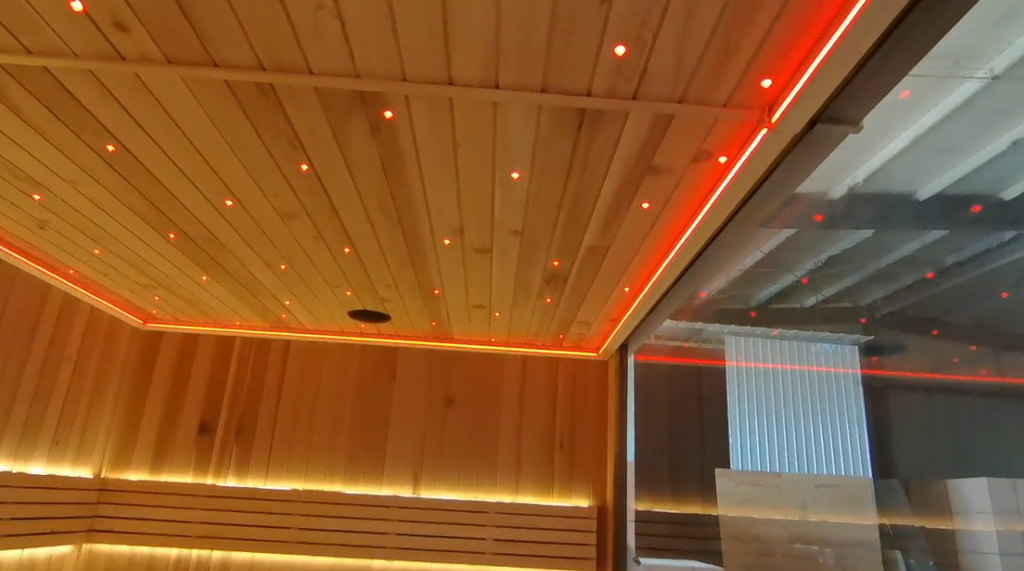 Long integrated wet-dry sauna with independent shower area, complete electric temperature control heating system, personalized layout customization for homestays and clubs, suitable for indoor and courtyard installation