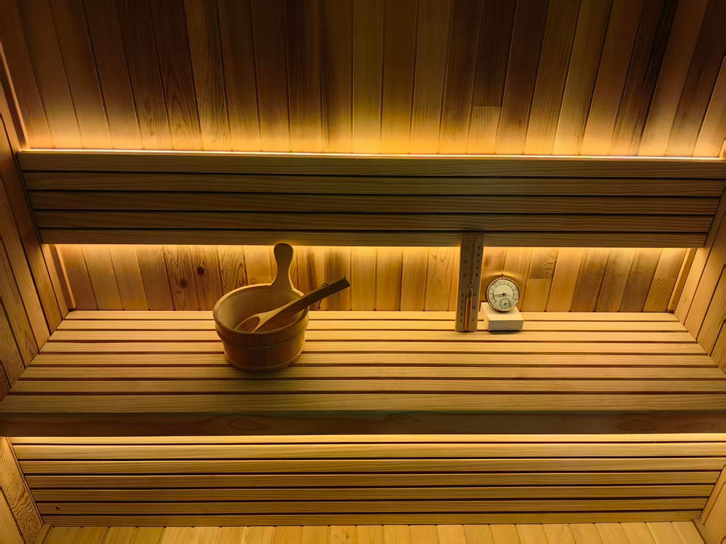 Factory - customized cedar outdoor sauna, a traditional large - scale home sauna for 4 - 10 people