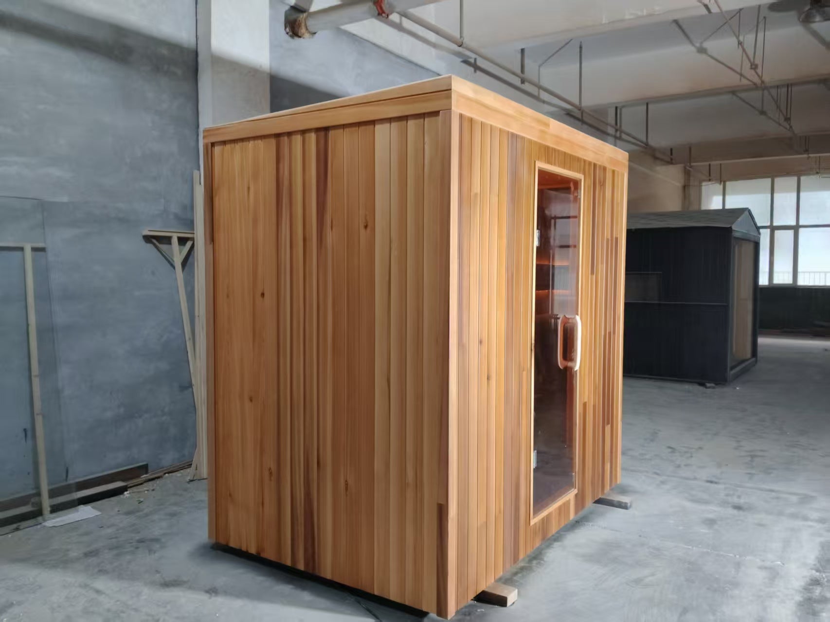 Small Size Square 1-2 Person Electric Sauna, High Temp Dry Heating, Removable Custom Home Steam Sauna