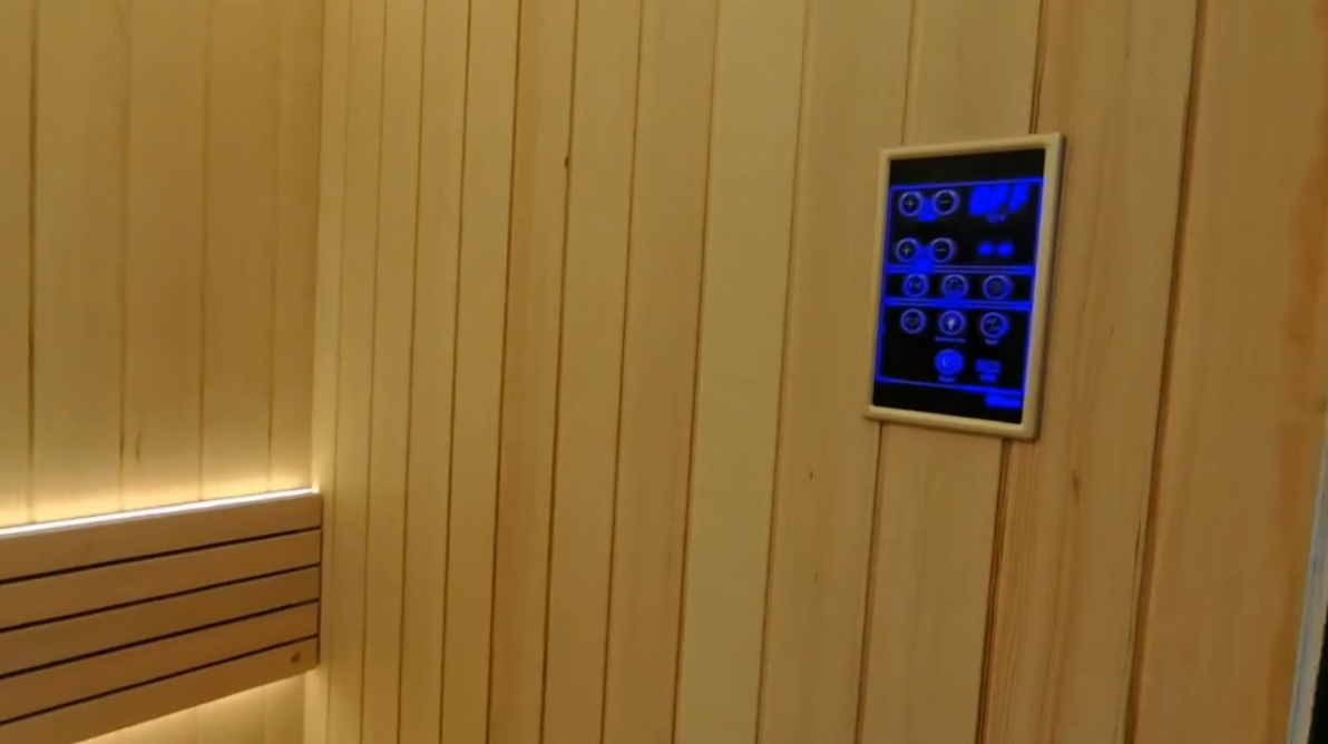 Split Solid Wood Sauna with Dual Compartments, Electric Heating Constant Temp Dry Steam, Custom for Villa & Homestay