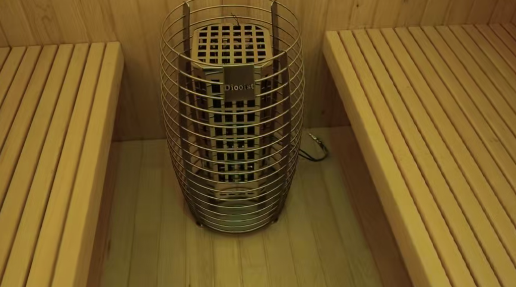 Custom - made square solid - wood sauna room. It uses an electric - furnace for constant - temperature heating and serves as a home - use indoor dry - steaming room. The size can be adjusted as required for villas and homestays.