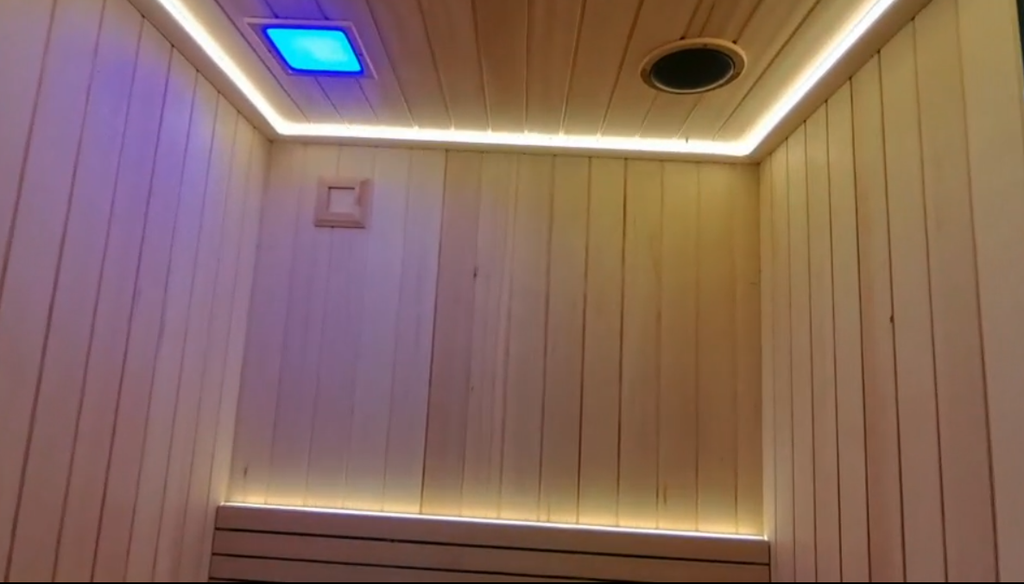 Split Solid Wood Sauna with Dual Compartments, Electric Heating Constant Temp Dry Steam, Custom for Villa & Homestay