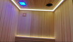 Split Solid Wood Sauna with Dual Compartments, Electric Heating Constant Temp Dry Steam, Custom for Villa & Homestay