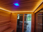 Large - scale outdoor traditional wooden sauna. A custom - made dry - heat garden sauna for 4 - 8 people, suitable for hotel spas.