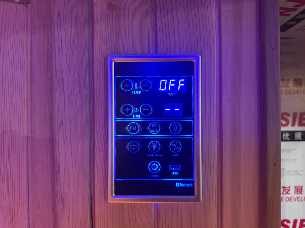 Rectangular solid - wood sauna room with an independent shower room. It uses electric - furnace for constant - temperature dry - steaming, is suitable for homes and villas, and supports non - standard customization.