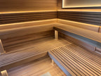 A steam sauna in an outdoor pine - made square for 4 - 6 people, which is suitable for families to relax in nature.