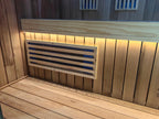 Outdoor traditional sauna - made of Canadian red cedar, hemlock, and pine. It is a large - sized square - shaped sauna that can accommodate 4 people.