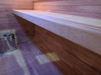 A stylish outdoor sauna cube with a wet - steam function, a computer control panel, made of western red cedar, suitable for 4 - 5 people.