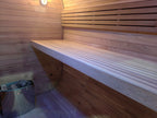 A stylish outdoor sauna cube with a wet - steam function, a computer control panel, made of western red cedar, suitable for 4 - 5 people.