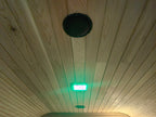 A stylish outdoor sauna cube with a wet - steam function, a computer control panel, made of western red cedar, suitable for 4 - 5 people.