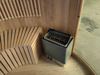 Customize an outdoor barrel - shaped sauna for 4 - 6 people. It is a Canadian red cedar wood steam sauna with a terrace, equipped with an electric heater and sauna stones.