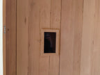 Customize an outdoor barrel - shaped sauna for 4 - 6 people. It is a Canadian red cedar wood steam sauna with a terrace, equipped with an electric heater and sauna stones.