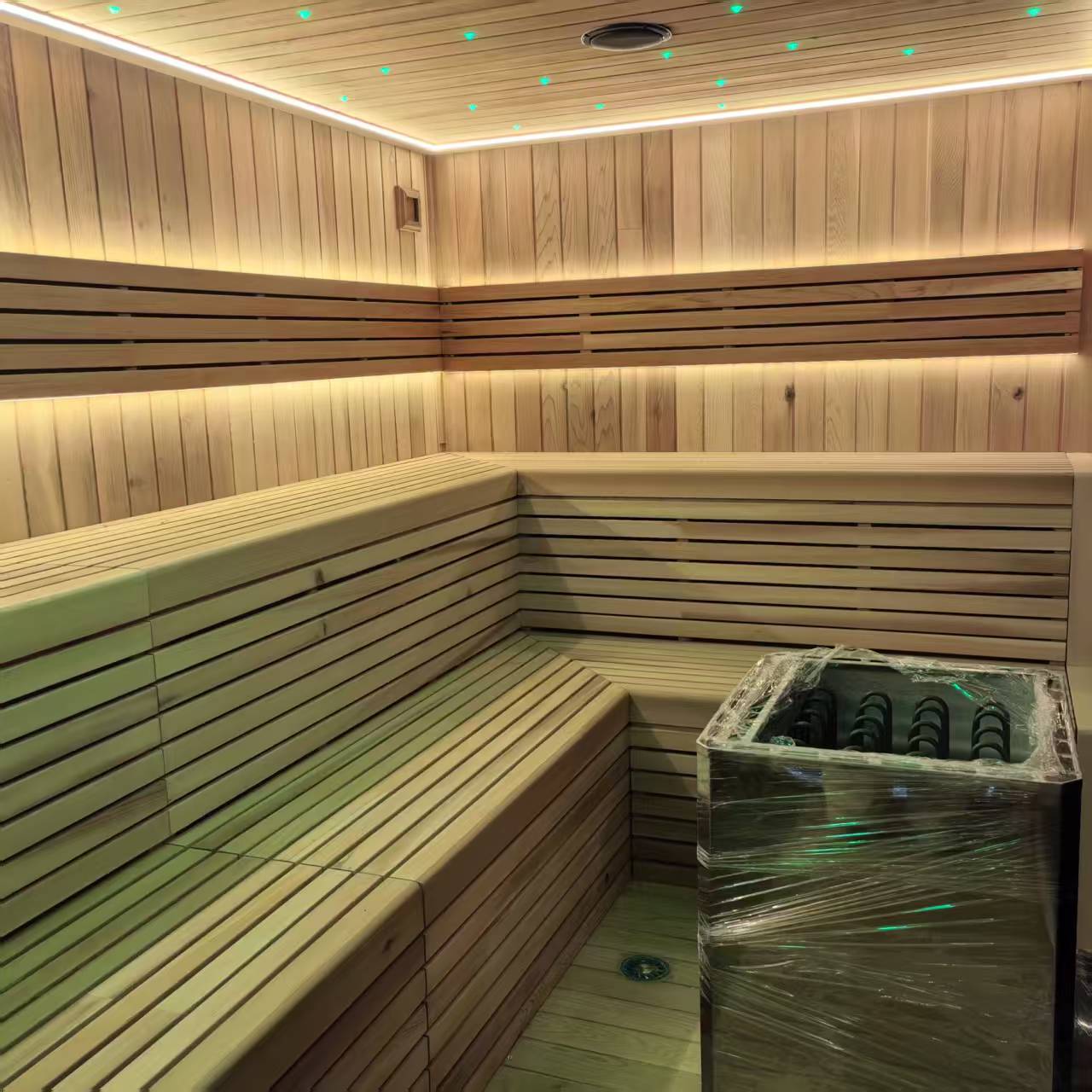 Large Connectable Multi-Room Electric Sauna, Indoor & Outdoor Courtyard Available, Factory Direct Custom Sizing