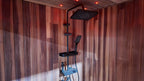 Large Capacity Wooden Sauna With Shower, Electric Dry Steam Heater, Custom Dimensions For Home Commercial Use