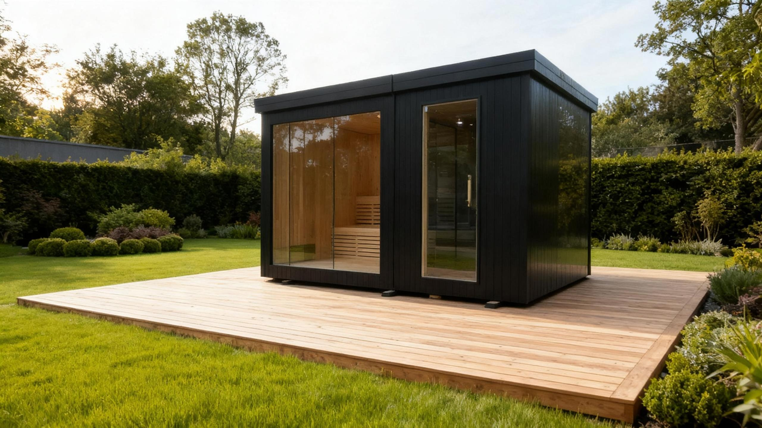 Rectangular solid - wood sauna room with an independent shower room. It uses electric - furnace for constant - temperature dry - steaming, is suitable for homes and villas, and supports non - standard customization.