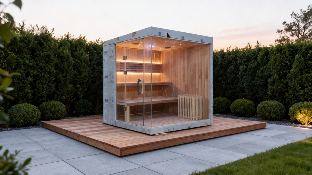 Minimalist Square Fixed Electric Sauna, Indoor Home Hotel Spa Compatible, Custom Door Window Exterior & Interior Layout