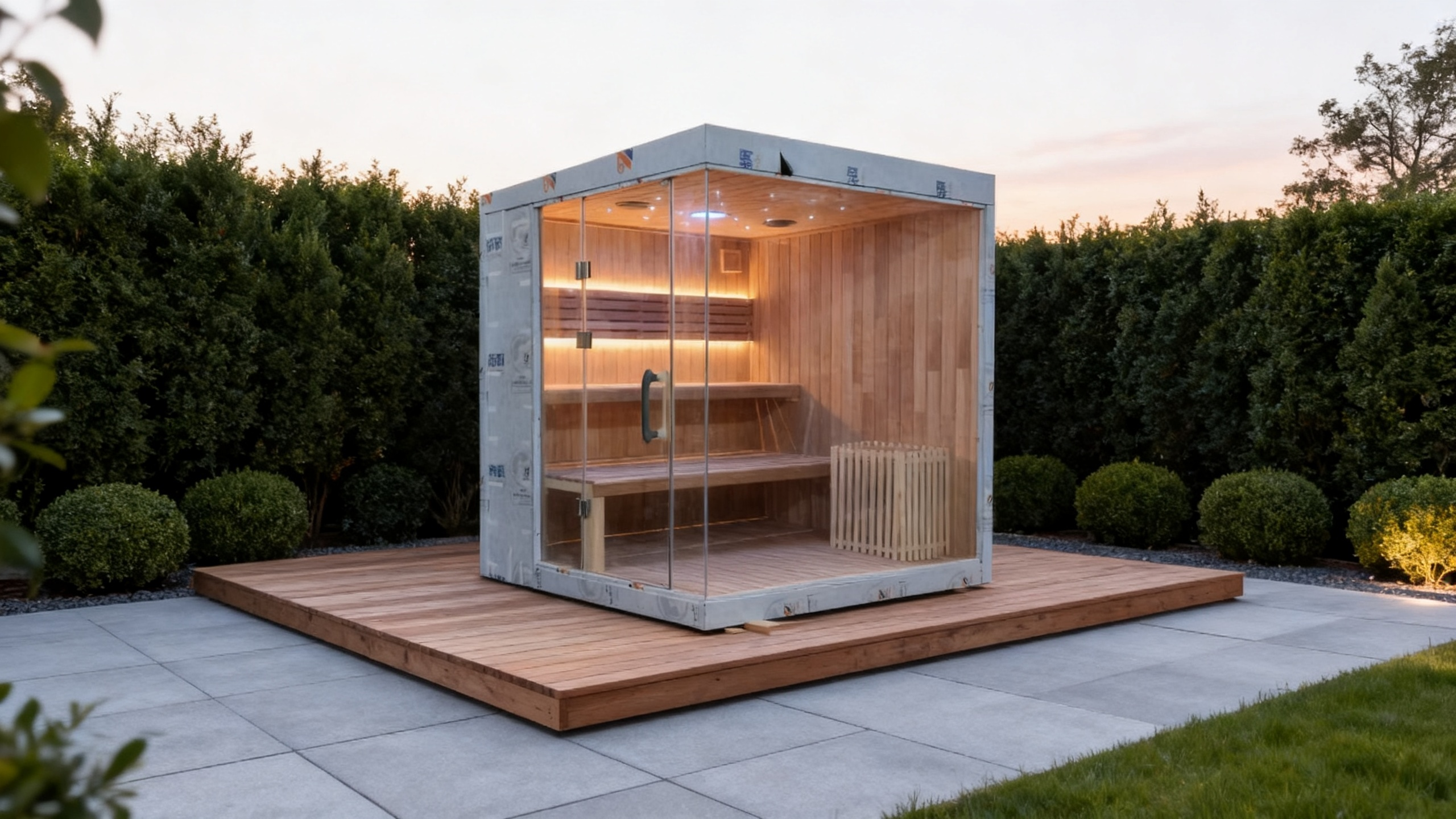 Minimalist Square Fixed Electric Sauna, Indoor Home Hotel Spa Compatible, Custom Door Window Exterior & Interior Layout