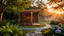 Combined Solid Wood Sauna Room with Integrated Shower Space, Complete High-Temperature Electric Heating Equipment, Custom Length & Width Dimensions Available
