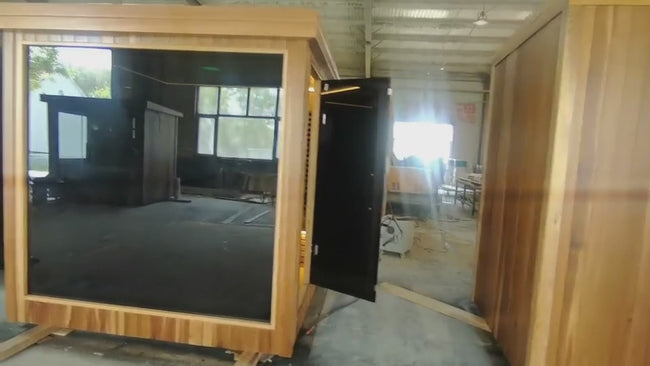 The best - selling outdoor square - shaped sauna. It is made of solid wood, suitable for family use. It's a large - sized outdoor square - shaped wooden sauna. Hover Image