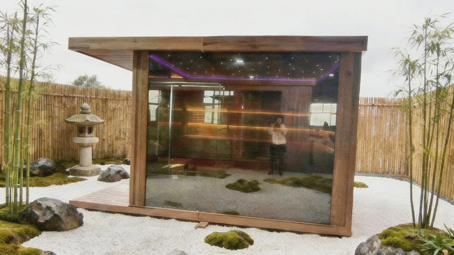 Long integrated wet-dry sauna with independent shower area, complete electric temperature control heating system, personalized layout customization for homestays and clubs, suitable for indoor and courtyard installation Hover Image