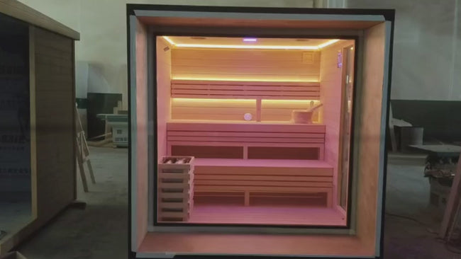 The best - selling outdoor square - shaped sauna is made of solid wood. It is suitable for family use and can accommodate 4 - 6 people. It is equipped with an electric furnace and sauna stones. Hover Image