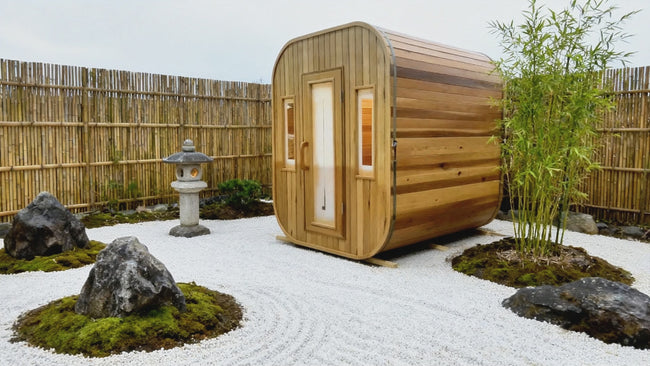 Cube Wooden Sauna With Electric Dry Steam Heater, Custom Dimensions Available Hover Image