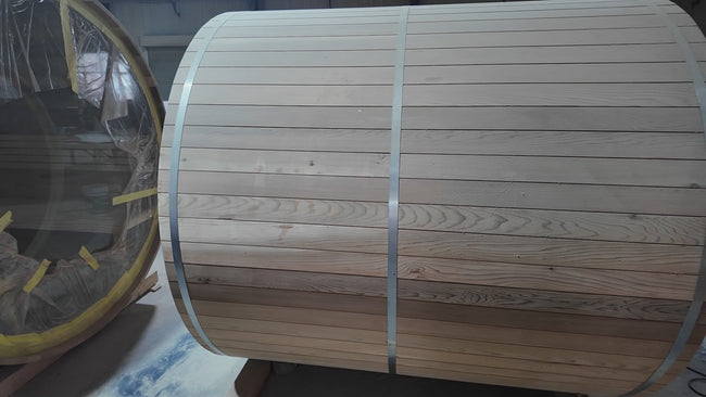 Canadian Red Cedar Outdoor Barrel - type Traditional Steam Sauna. European - style design, luxurious and comfortable sauna for 2 - 6 people Hover Image